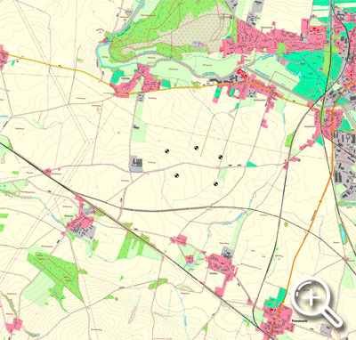 Lage der geplanten Anlagen ©Staatsbetrieb Geobasisinformation und Vermessung Sachsen, 2016
